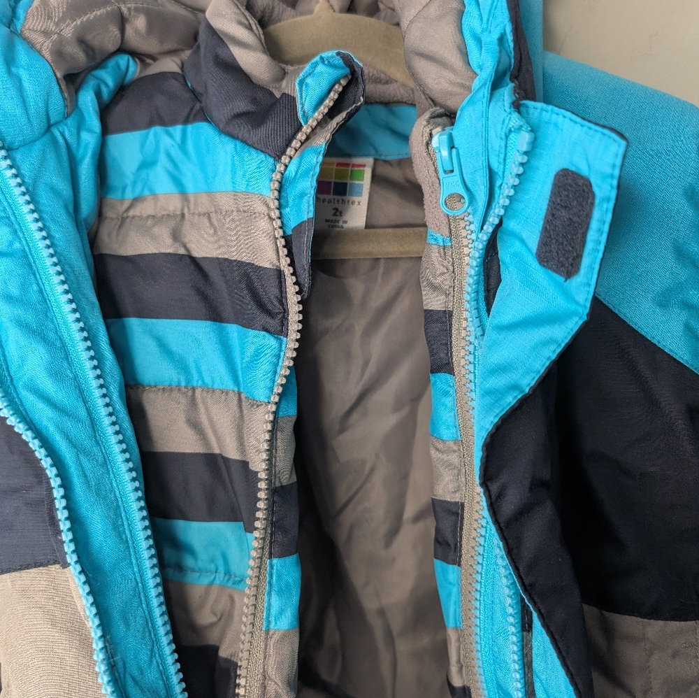 🧊 Healthtex 3-in-1 Navy Blue & Gray Winter Coat (2T) - Picture 4 of 7